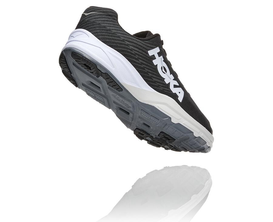 Hoka One One Running Shoes Mens Black/White - EVO Carbon Rocket - 13879LSZR